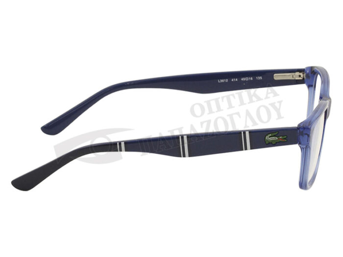 lacoste kids youth eyeglasses l3612 l 3612 full rim optical frame medium blue 414 3